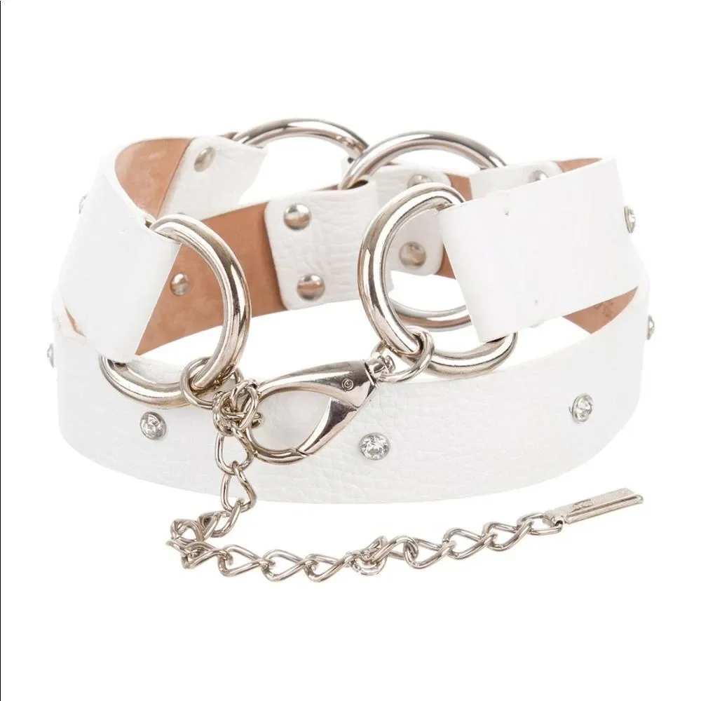 Dolce and Gabbana Leather Rhinestone Belt Dolce & Gabbana Black Leather Eyelet Crystal DG Buckle  main image 3